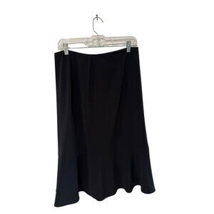 Jaeger Midi Black Zipper Skirt Sexy Wavy Hem - Size: Approx 8-10